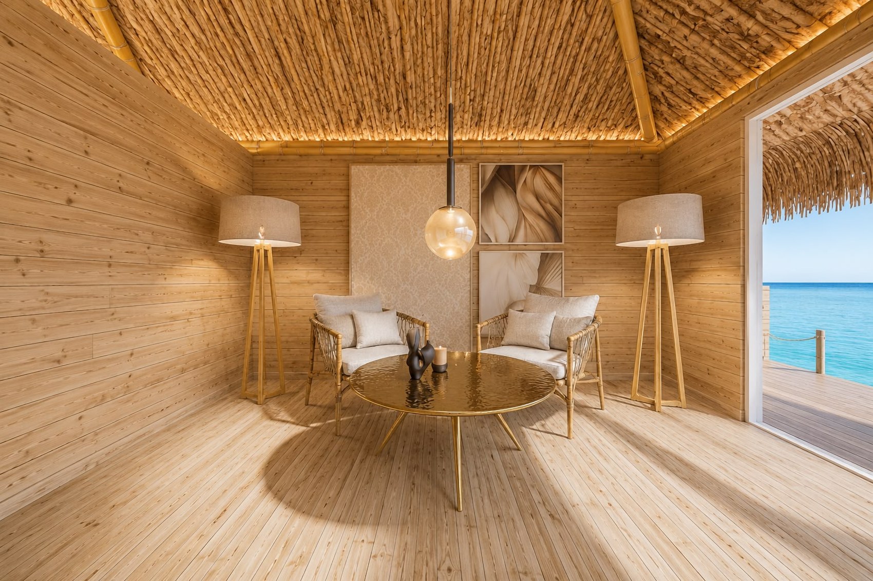 Sala de estar de la Villa Premium — AQUALODGE Tumbes